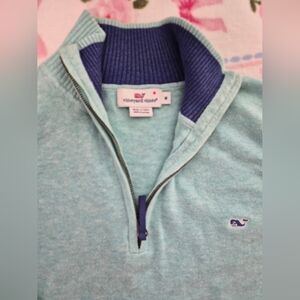 Vineyard Vines Light Blue Quarter-Zip Pullover
